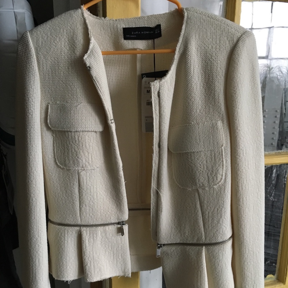 Zara cream blazer - medium
